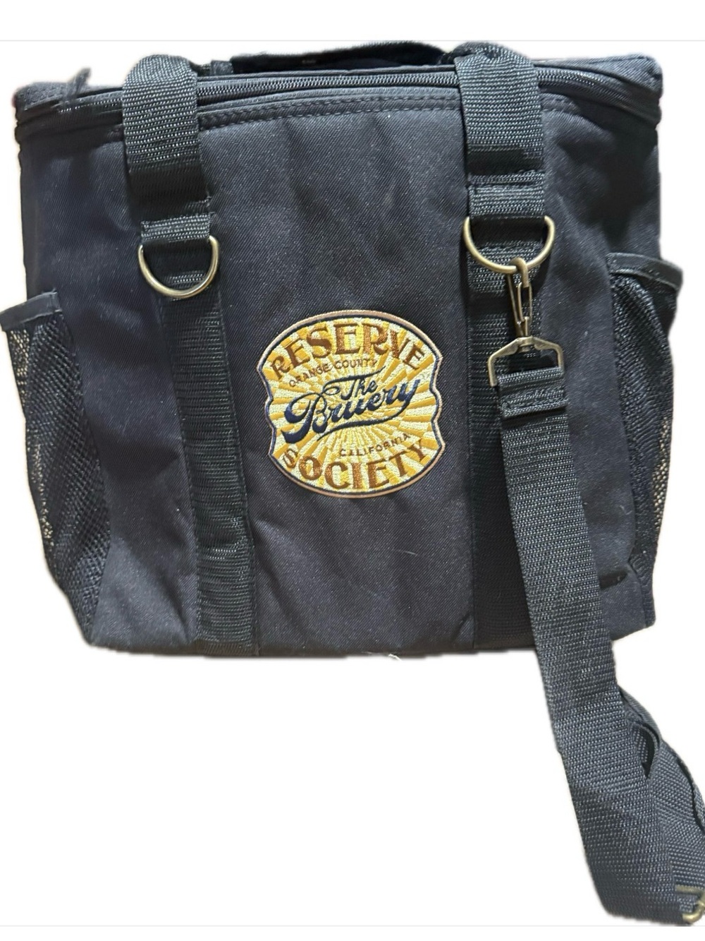 The Bruery Black Crossbody Growler Tote